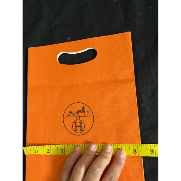 Hermes Paper Reusable Shopping Bag Gift Orange 12" x 8 " x 2.5" - Picture 7 of 9